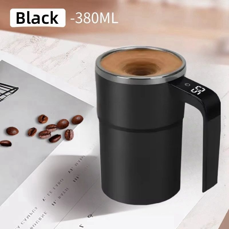 Self-Stirring Coffee Mug Automatic Stir Mug LED Temperature Mug Rechargeable - White - Size 380ML
