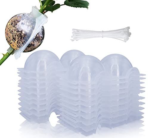 20 PCS Air Layering Propagation Kit with Zip Ties, Reusable Grafting Ball, Clear Air Layering Pods, Rooting Ball for Fast Propagation (Small)