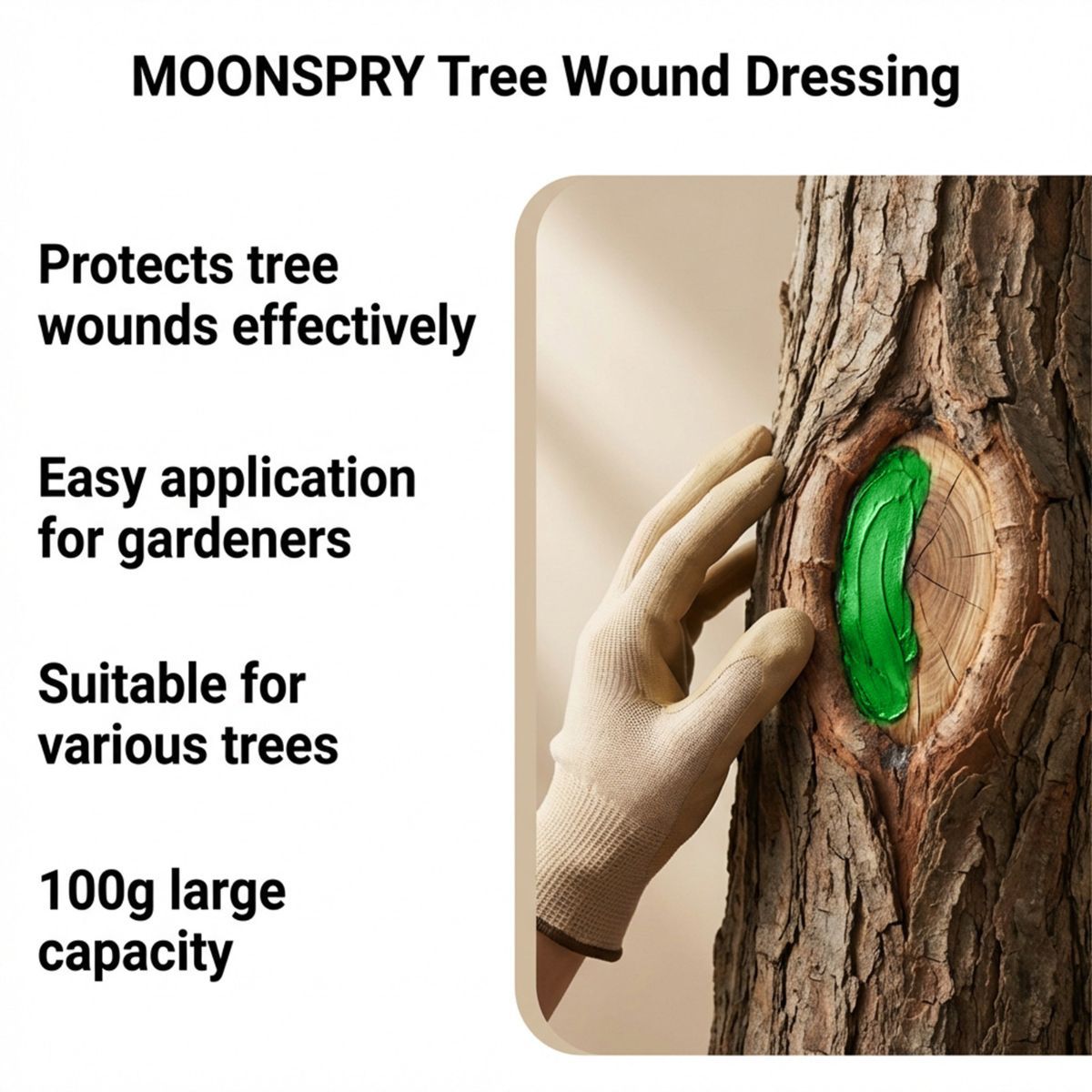 5Pack Tree Wound Sealer & Dressing, 100g Tree Pruning Sealer for Cut, Damaged Bark, Grafting – Effective Tree Repair Sealant for Shrub, Bonsai, Rose, Orchard | Horticulture Grade Seal Formula - Green - Size 5Pack