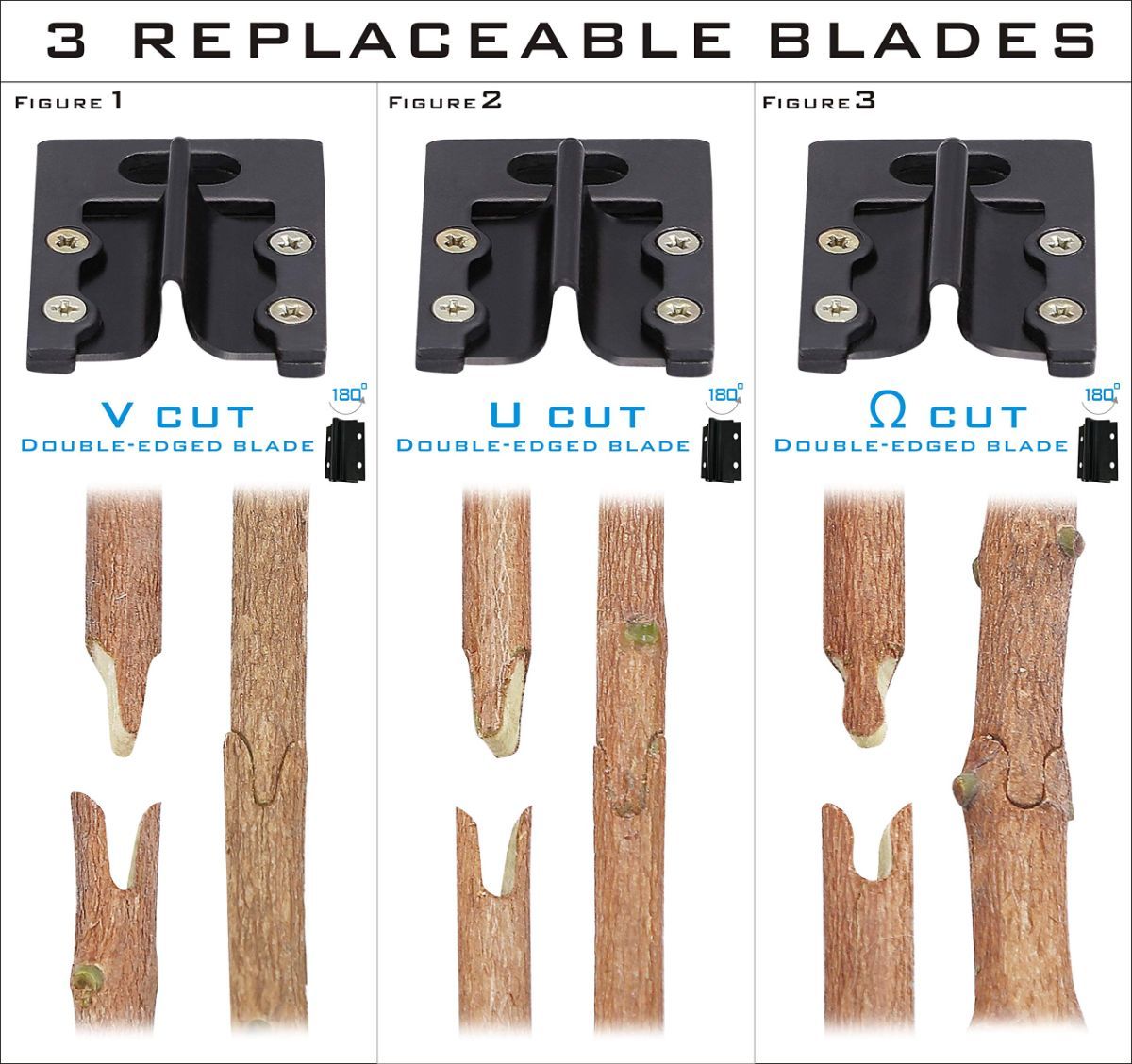 [6 Blades Enhanced] 2 in 1 Garden Grafting Tool Kit for Fruit Trees with Grafting Knife Grafting Tapes,Extra Replacement Blades Included,Professional Grafting Scissor Shear
