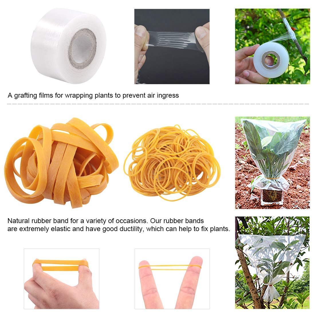 Professional Garden Fruit Tree Plant Pruning Shears Grafting Cutting Tool Kit with Grafting Tape Rubber Bands