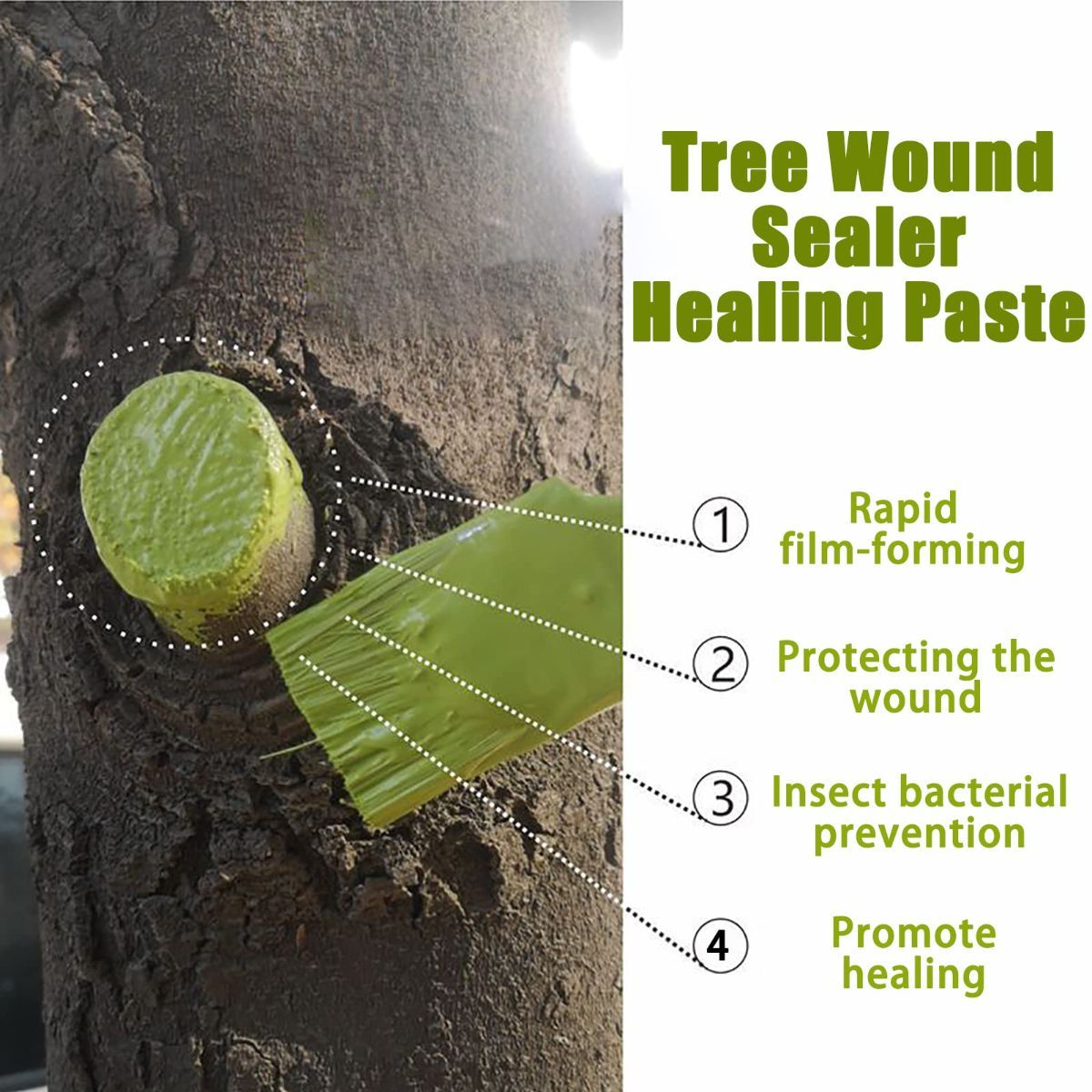 2Pack 100g Tree Wound Sealer, Tree Pruning Sealer, Tree Grafting Supplies, Tree Wound Sealer Healing Paste, Bonsai Cut Paste, Pruning Sealer And Tree Wound Dressing for Trees, Shrubs, Roses - Green - Size 2Pack