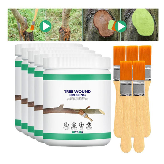 5Pack 100g Tree Wound Sealer, Tree Pruning Sealer, Tree Grafting Supplies, Tree Wound Sealer Healing Paste, Bonsai Cut Paste, Pruning Sealer And Tree Wound Dressing for Trees, Shrubs, Roses - Green - Size 5Pack