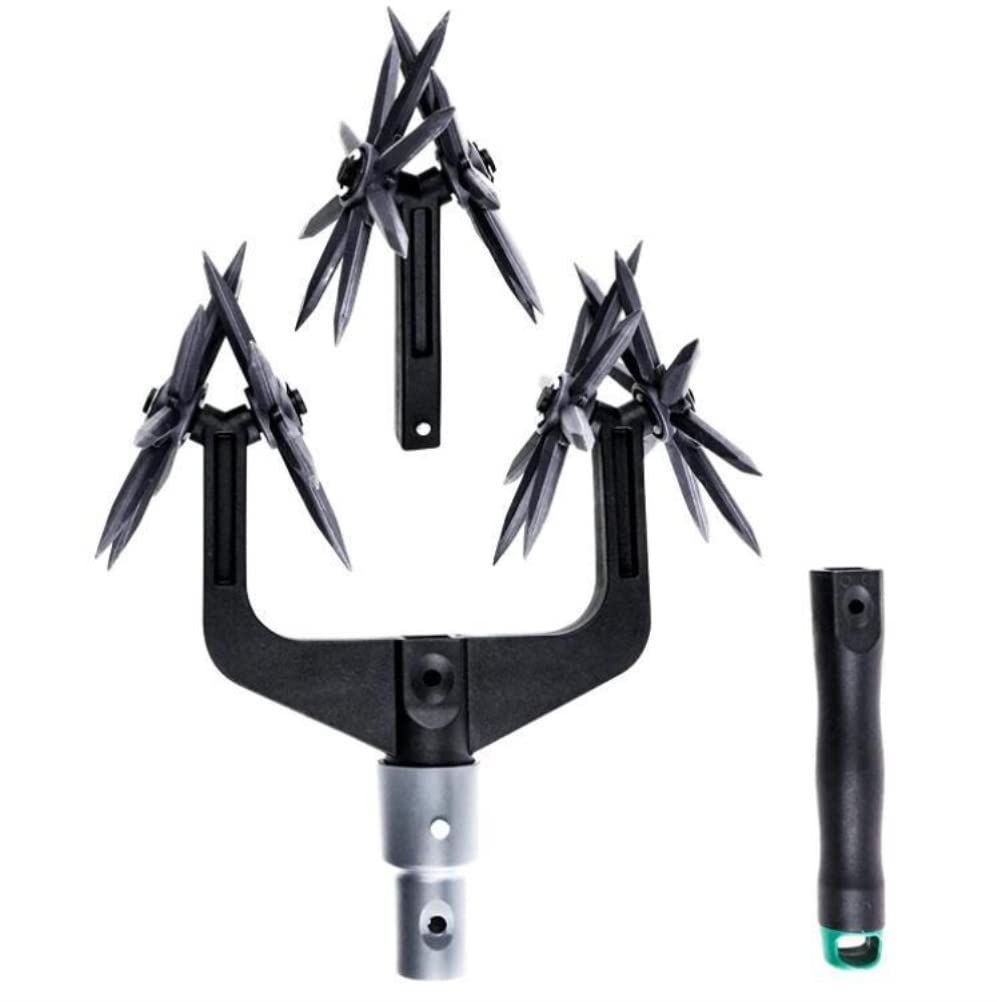 Rotary Cultivator Set, Adjustable Rotary Cultivator Garden Tool Reseeding Grass or Soil Mixing Soil Tiller Aerator Lawn Tool Garden Handheld Tiller Cultivator Cordless Tiller (Black)