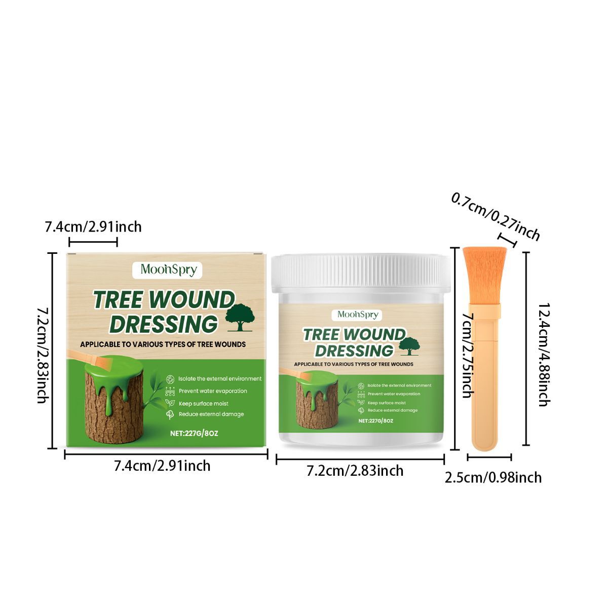 1Pack Tree Wound Sealer (227g), Organic Pruning Sealer for Cut, Grafting & Damaged Bark, Tree Wound Dressing for Fruit Trees, Bonsai, Roses, Shrubs & Garden Trees, Waterproof Protection