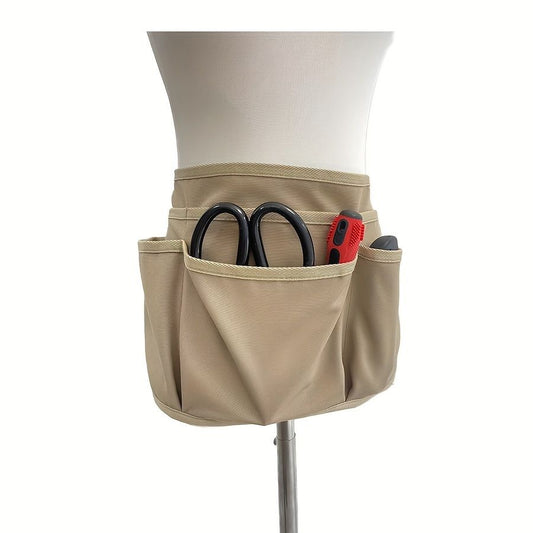 Gardening Tool Waist Pouch with Multiple Pockets-Beige