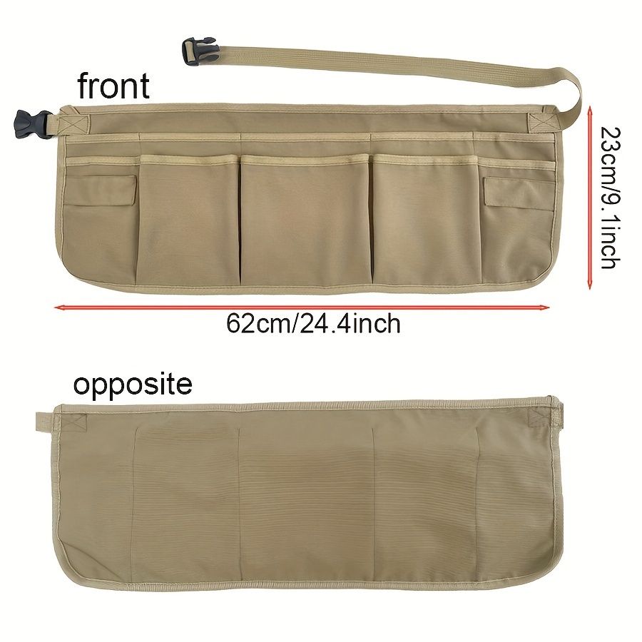 Gardening Tool Waist Pouch with Multiple Pockets-Beige