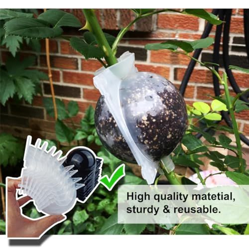 10 PCS Air Layering Propagation Kit with Zip Ties, Reusable Half Transparent Grafting Ball, Air Layering Pods Clear, Plant Rooting Grafting Box for Fast Propagation Plants (Medium)