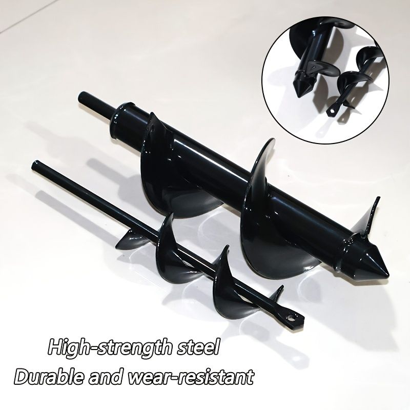 High-Strength Steel Garden Auger Drill Bit for Planting and Digging-Black