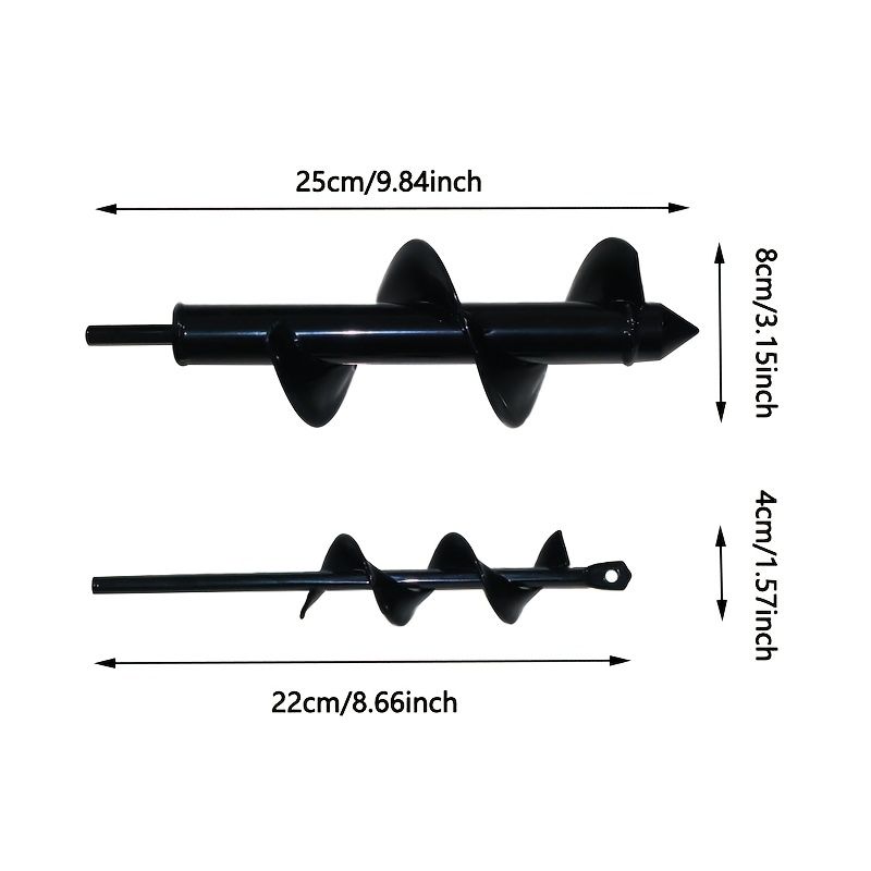 High-Strength Steel Garden Auger Drill Bit for Planting and Digging-Black