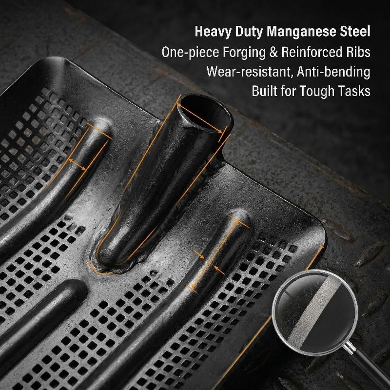 Stainless Steel Garden Sieve Shovel for Soil and Compost Screening-Grey