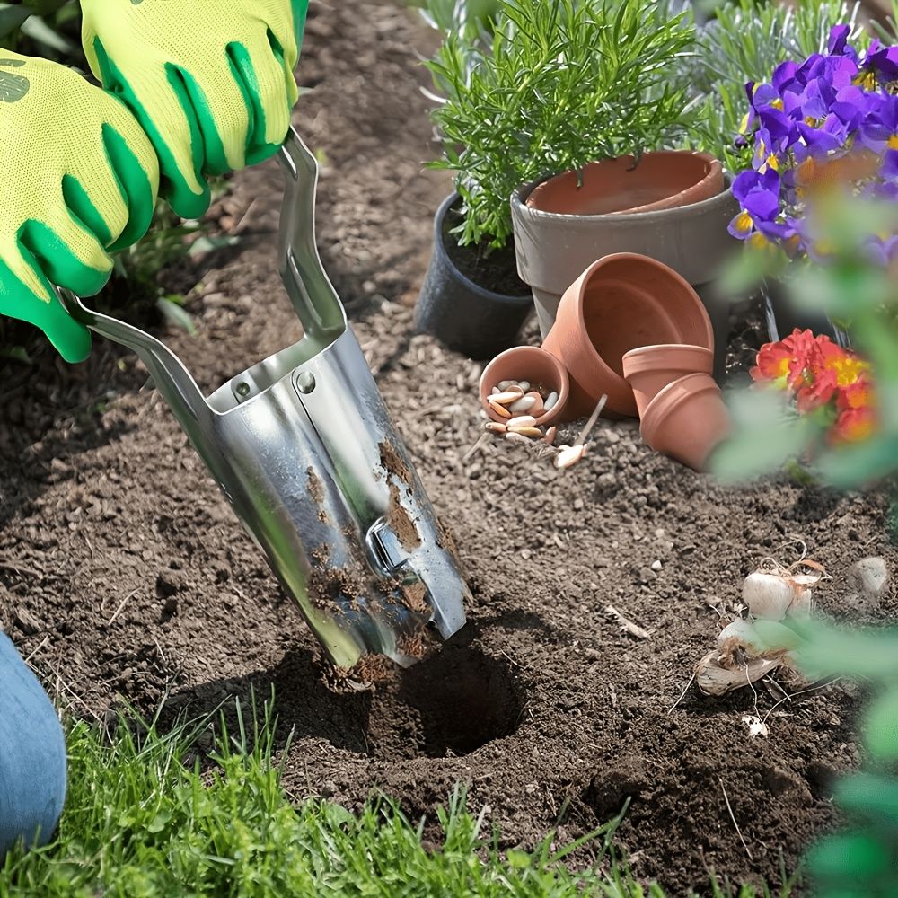2-Piece Garden Plant Transplanter and Dibber Set for Australian Gardens-Green