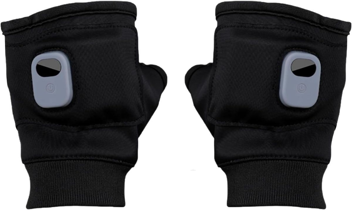 Rechargeable Wireless Heated Gloves Women'S Heated Gloves Fingerless Heated - Black - Size Fits Adult Hands