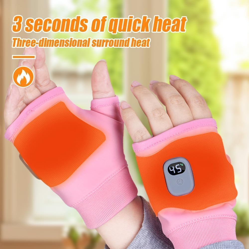 Rechargeable Wireless Heated Gloves Women'S Heated Gloves Fingerless Heated - Black - Size Fits Adult Hands