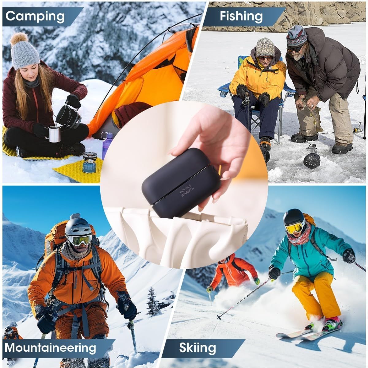 Magnetic Hand Warmers Rechargeable Hand Warmers 2-In-1 Hand Warmers Fast - Beige - Size Fits Adult Hands