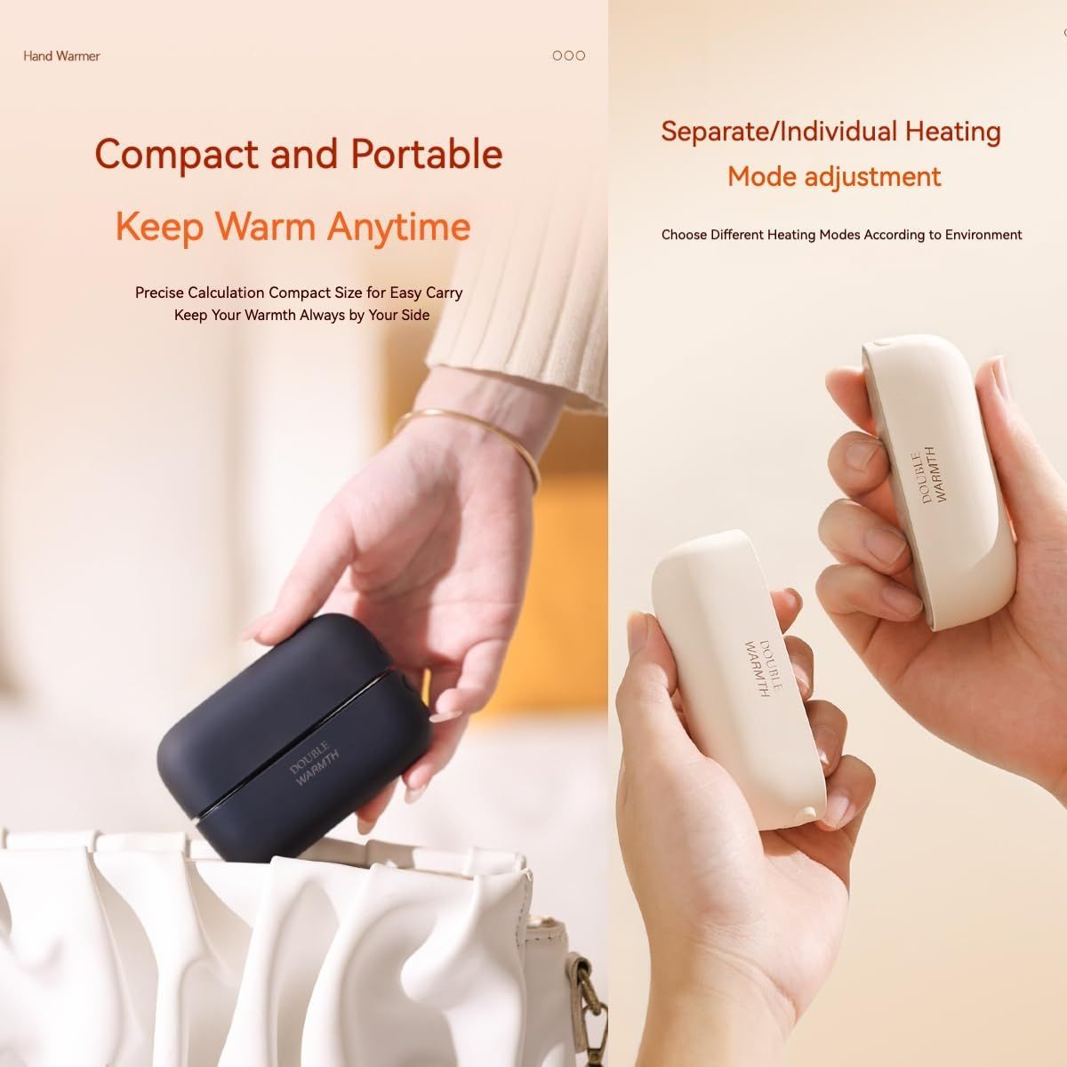 Magnetic Hand Warmers Rechargeable Hand Warmers 2-In-1 Hand Warmers Fast - Pink - Size Fits Adult Hands