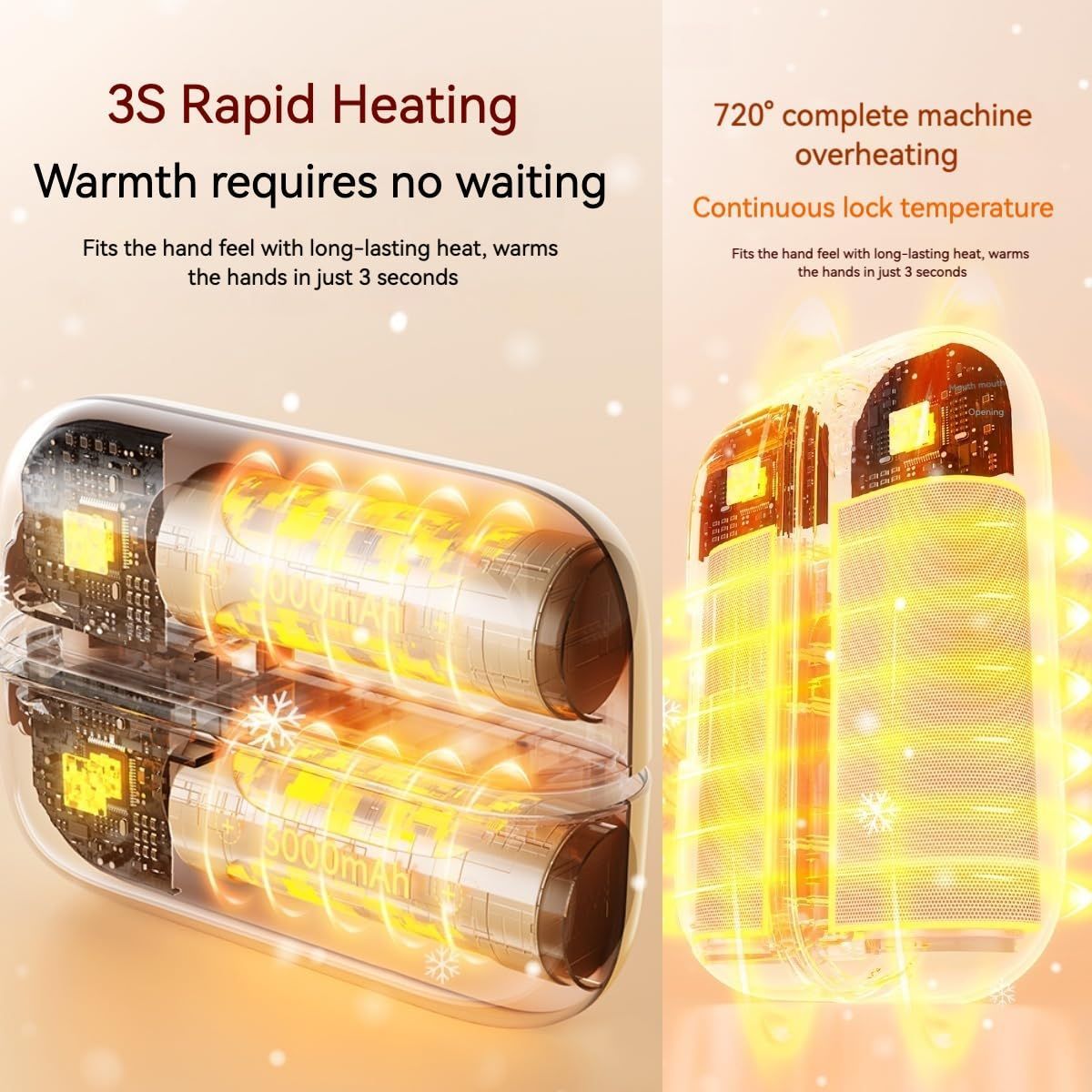 Magnetic Hand Warmers Rechargeable Hand Warmers 2-In-1 Hand Warmers Fast - Pink - Size Fits Adult Hands
