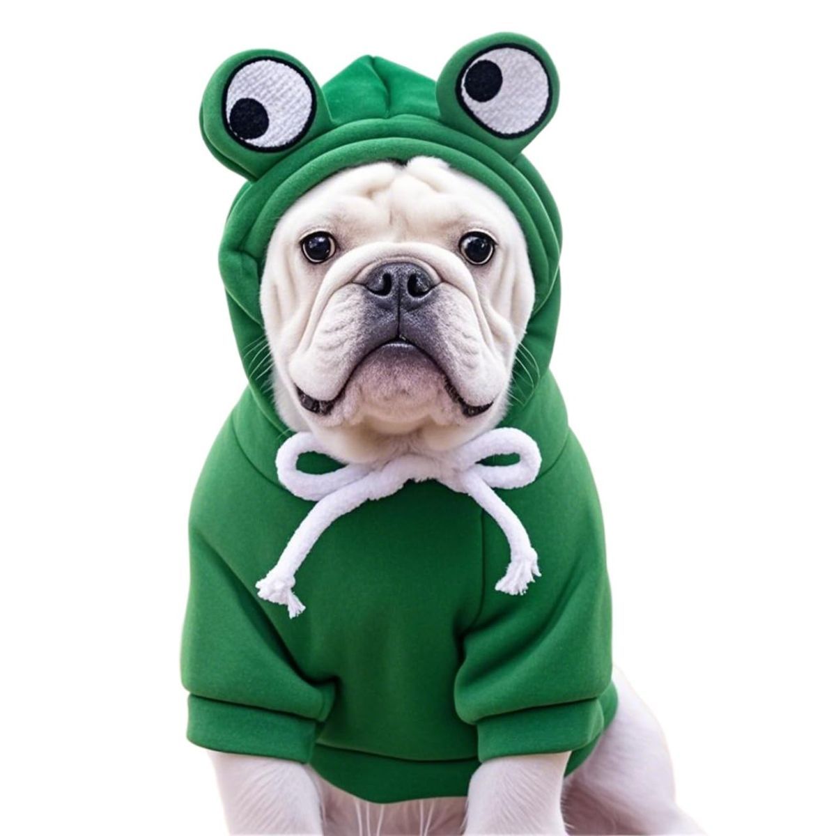 Dog Hoodie Frog-Themed Autumn Winter Pet Clothing Small Medium Dogs Soft - Green - Size XL