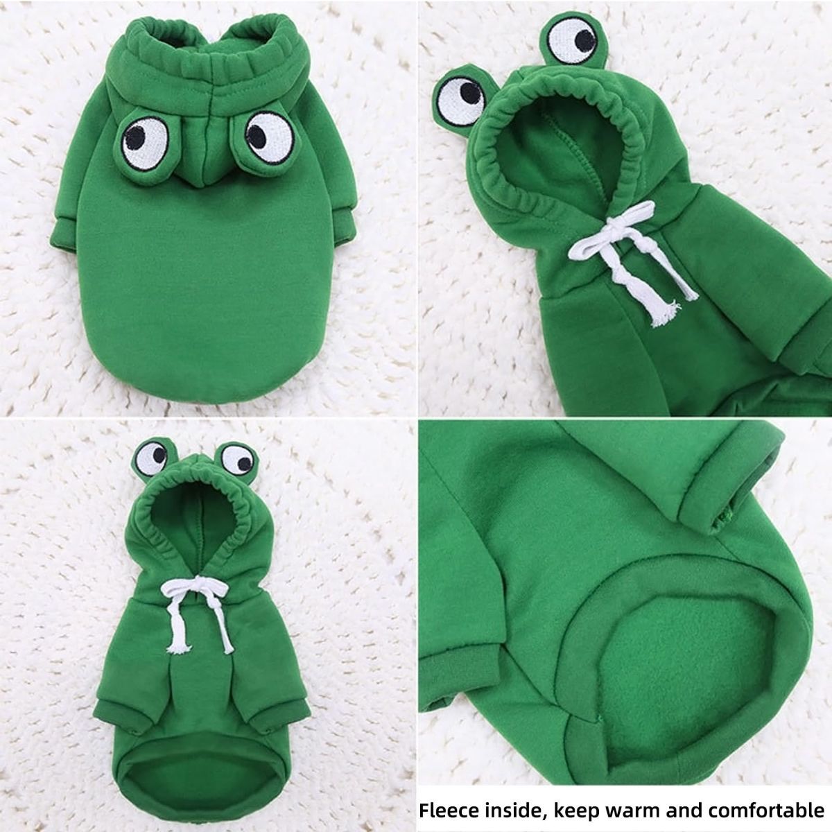 Dog Hoodie Frog-Themed Autumn Winter Pet Clothing Small Medium Dogs Soft - Purple - Size XXL