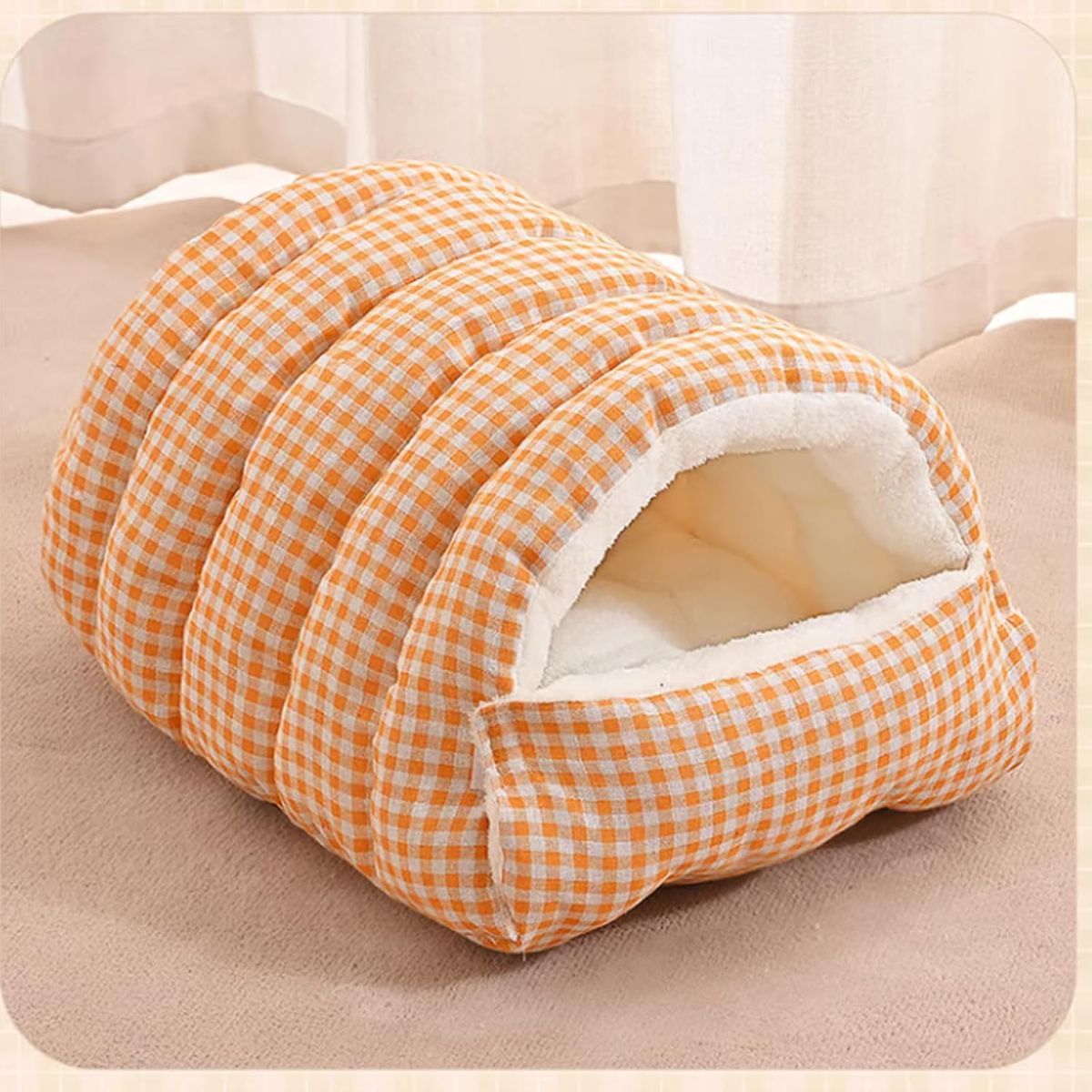 Cozy Monster Cat Bed, Cave Style Pet Bed, Cat Beds for Indoor Cats, Cat Cave Bed Cat Tent with Removable Cushion, Warm Cave Nest Sleeping Bed Puppy House for Cats Small Dogs - Pink - Size 30cm*28cm*20cm