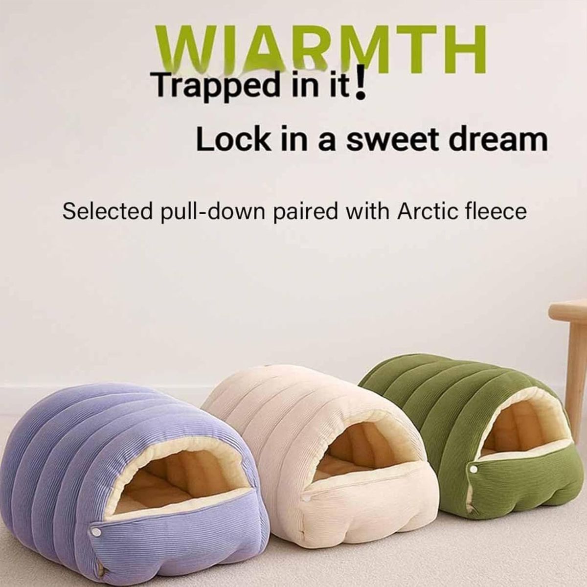 Cozy Monster Cat Bed, Cave Style Pet Bed, Cat Beds for Indoor Cats, Cat Cave Bed Cat Tent with Removable Cushion, Warm Cave Nest Sleeping Bed Puppy House for Cats Small Dogs - Pink - Size 30cm*28cm*20cm