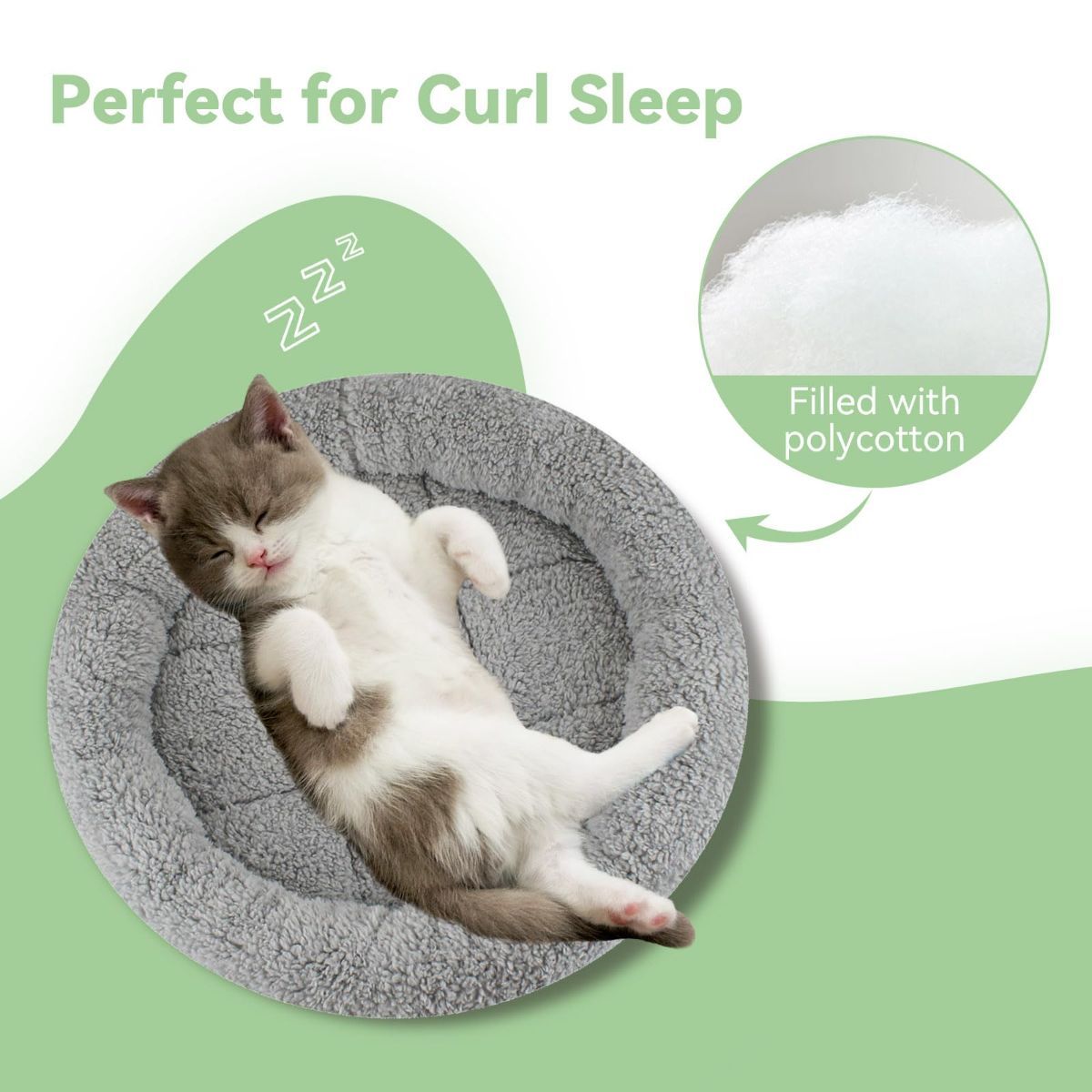 Cat Bed Plush Cat Bed Round Cat Bed Cat Furniture Cat Comfort Pet Supplies - Gray / 40cm