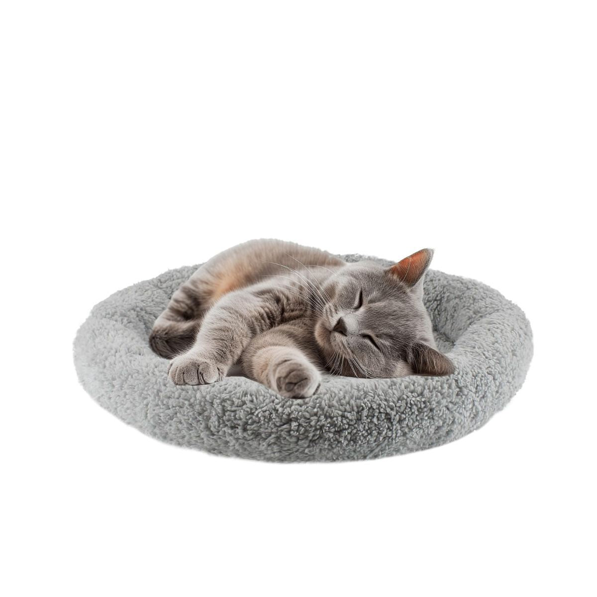 Cat Bed Plush Cat Bed Round Cat Bed Cat Furniture Cat Comfort Pet Supplies - Gray / 50cm