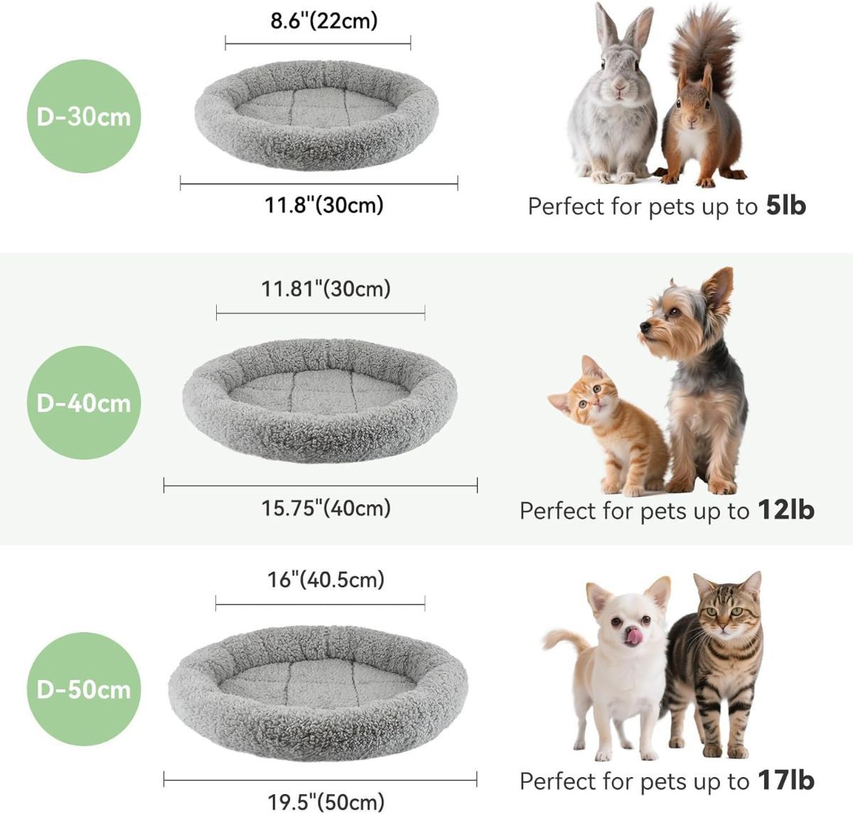 Cat Bed Plush Cat Bed Round Cat Bed Cat Furniture Cat Comfort Pet Supplies - Gray / 50cm