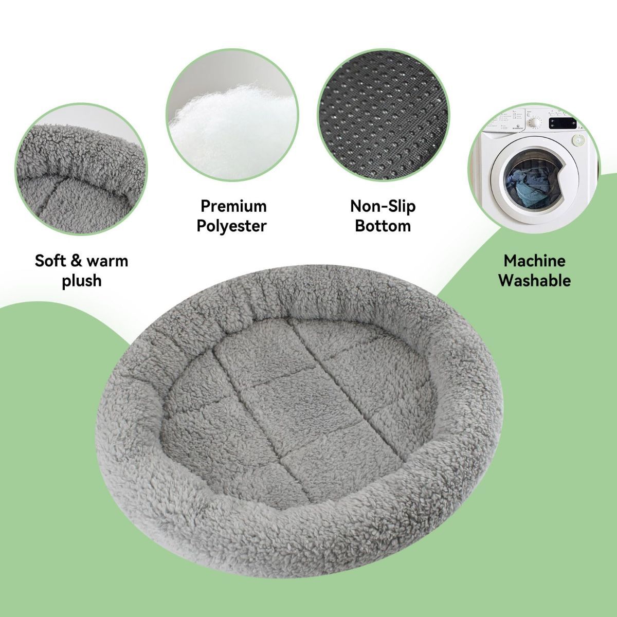 Cat Bed Plush Cat Bed Round Cat Bed Cat Furniture Cat Comfort Pet Supplies - Gray / 50cm