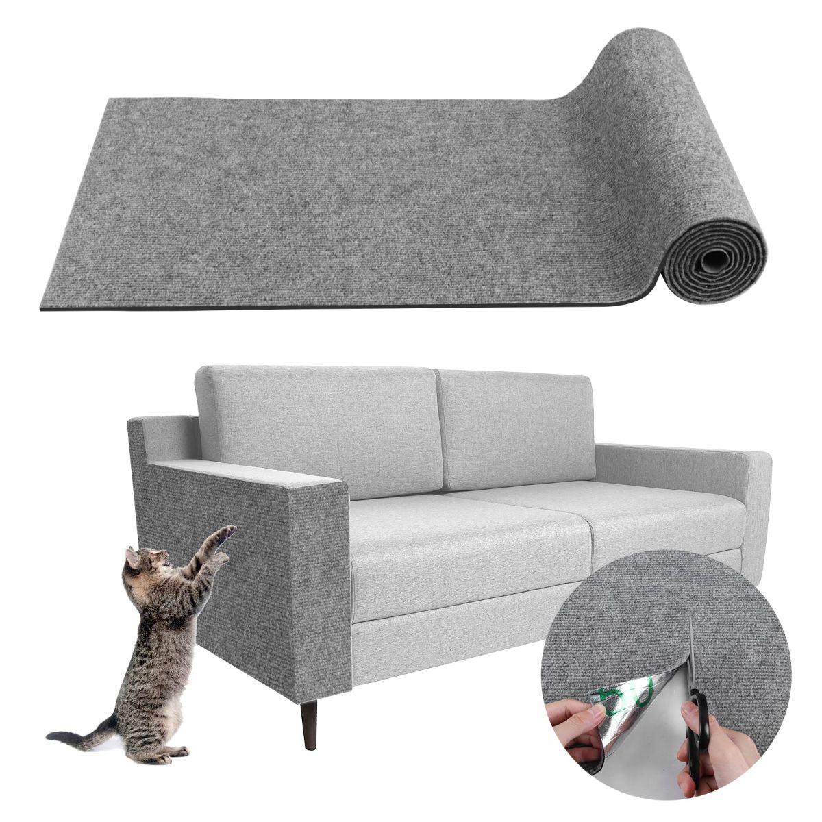 Cat Scratching Pad DIY Cat Accessory Cat Furniture Protection Cat Climbing - Brown - Size 15.8''x39.3''