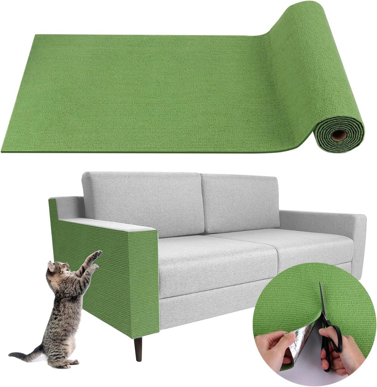 Cat Scratching Pad DIY Cat Accessory Cat Furniture Protection Cat Climbing - Brown - Size 15.8''×78.7''