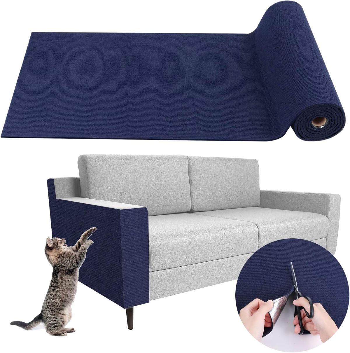 Cat Scratching Pad DIY Cat Accessory Cat Furniture Protection Cat Climbing - Khaki - Size 15.8''x39.3''