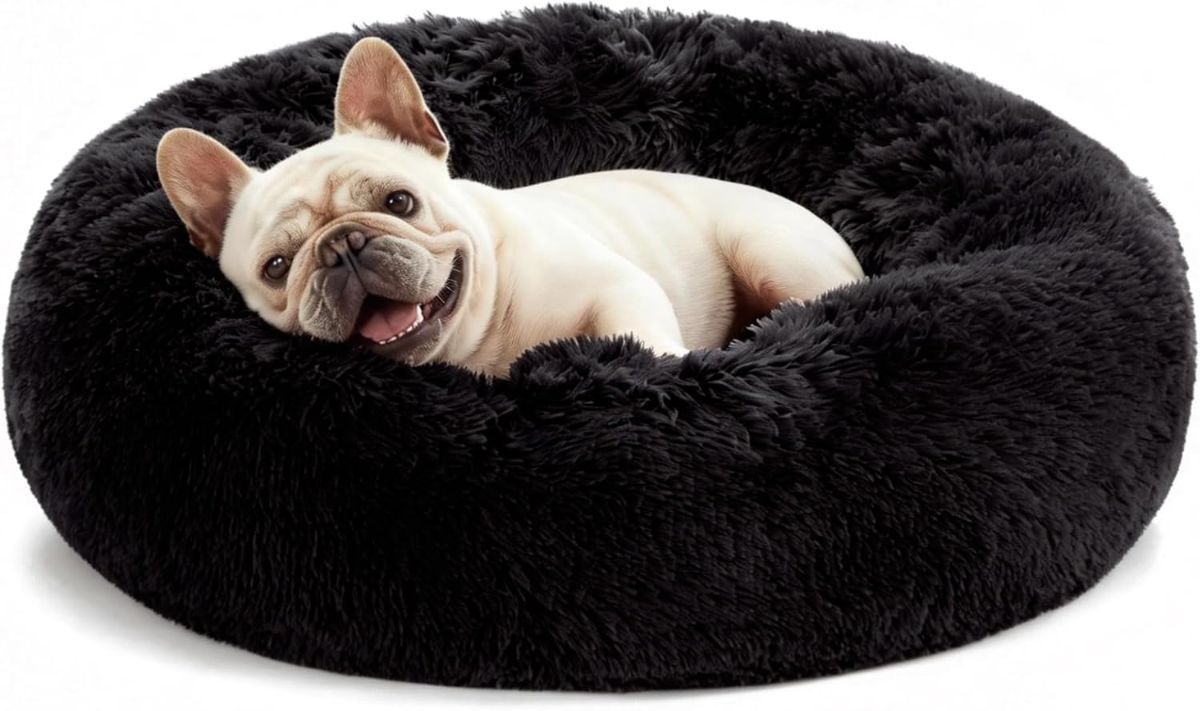 Pet Bed Anti-Anxiety Pet Bed Donut Pet Bed Small Dog Bed Medium Dog Bed Cat Bed - Navy / 20in
