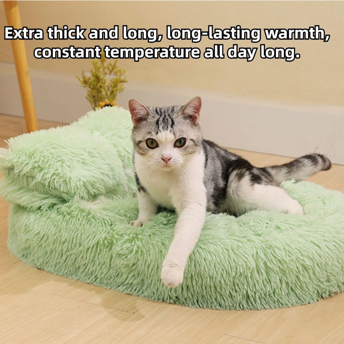Dog Bed with Cover Cave, Orthopedic Dog Bed with Blanket, Pet Bed Cozy Cuddler Mat, Anti-Anxiety Calming Pad for Puppy Cat - Gray - Size 24.07"L x 15.75"W x 3.54"Th