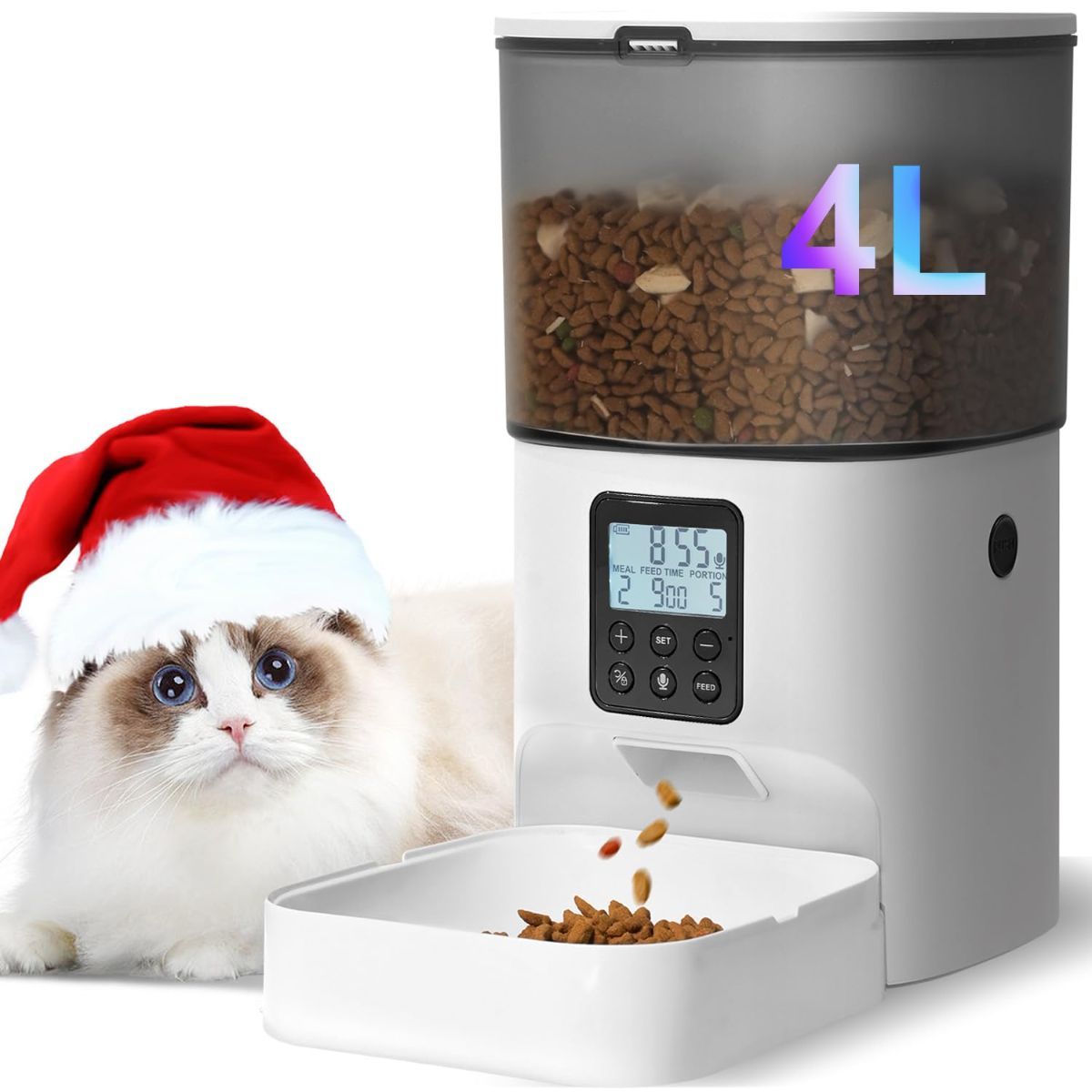 Automatic Cat Feeder 4L Cat Feeder Programmable Cat Feeder Cat Food Dispenser