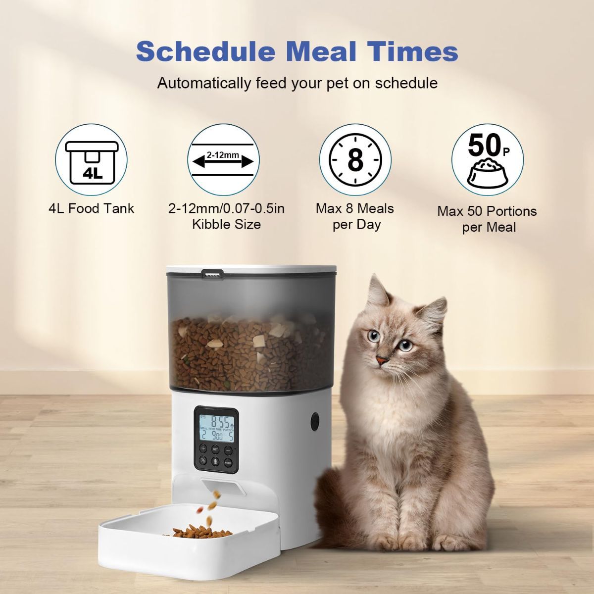 Automatic Cat Feeder 4L Cat Feeder Programmable Cat Feeder Cat Food Dispenser