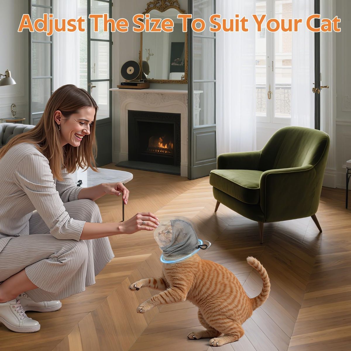 Adjustable Cat Muzzle Cat Grooming Prevent Biting Breathable TPU Cat Nail