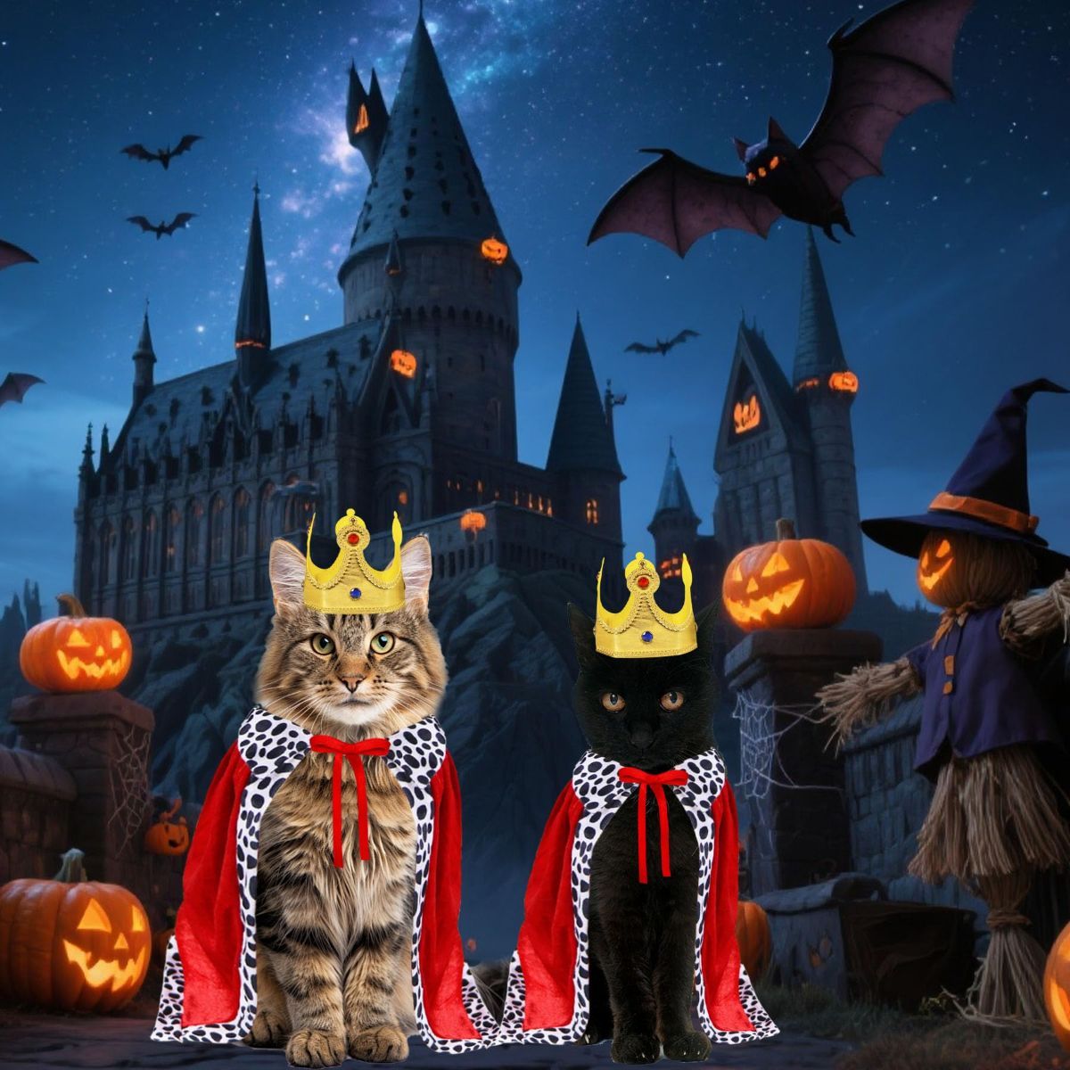 Cat Halloween Costume Cat King Costume Red Cape For Cat Gold Crown For Cat Dog Pet