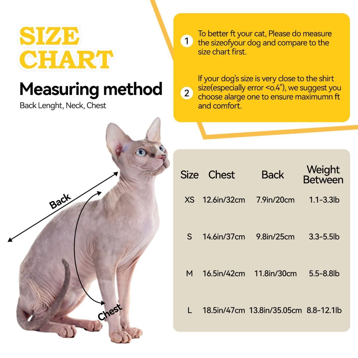 Bumblebee Cat Costume for Sphynx & Small Dogs, Fit Halloween, Yellow, Cute Bee Stripes Hoodie, Soft Warm Fleece, Holiday Cosplay Outfit, Daily Leisure Wear, Easy to Put, Safe for Leash Walking - Yellow / S