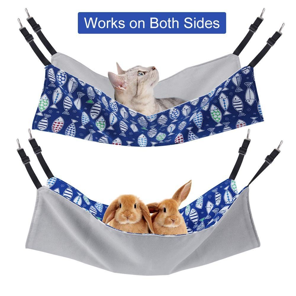 Cat Hammock Adjustable Hanging Cat Bed Indoor Cat Bed Reversible Cat Hammock