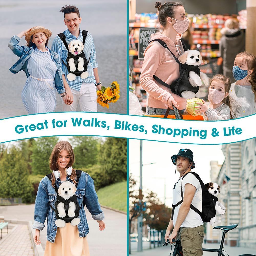 Dog Carrier Backpack Small Dog Carrier Pet Carrier Hands-Free Dog Carrier - Black / S