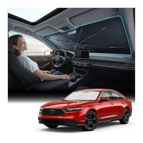 140*79cm Windshield Sun Shade Umbrella, [Vinyl Coating Heat Shield] Protect Car from Sun Rays & Heat Damage Keep Cool and Protect Interior, Spring Structure Edge, Standard Small