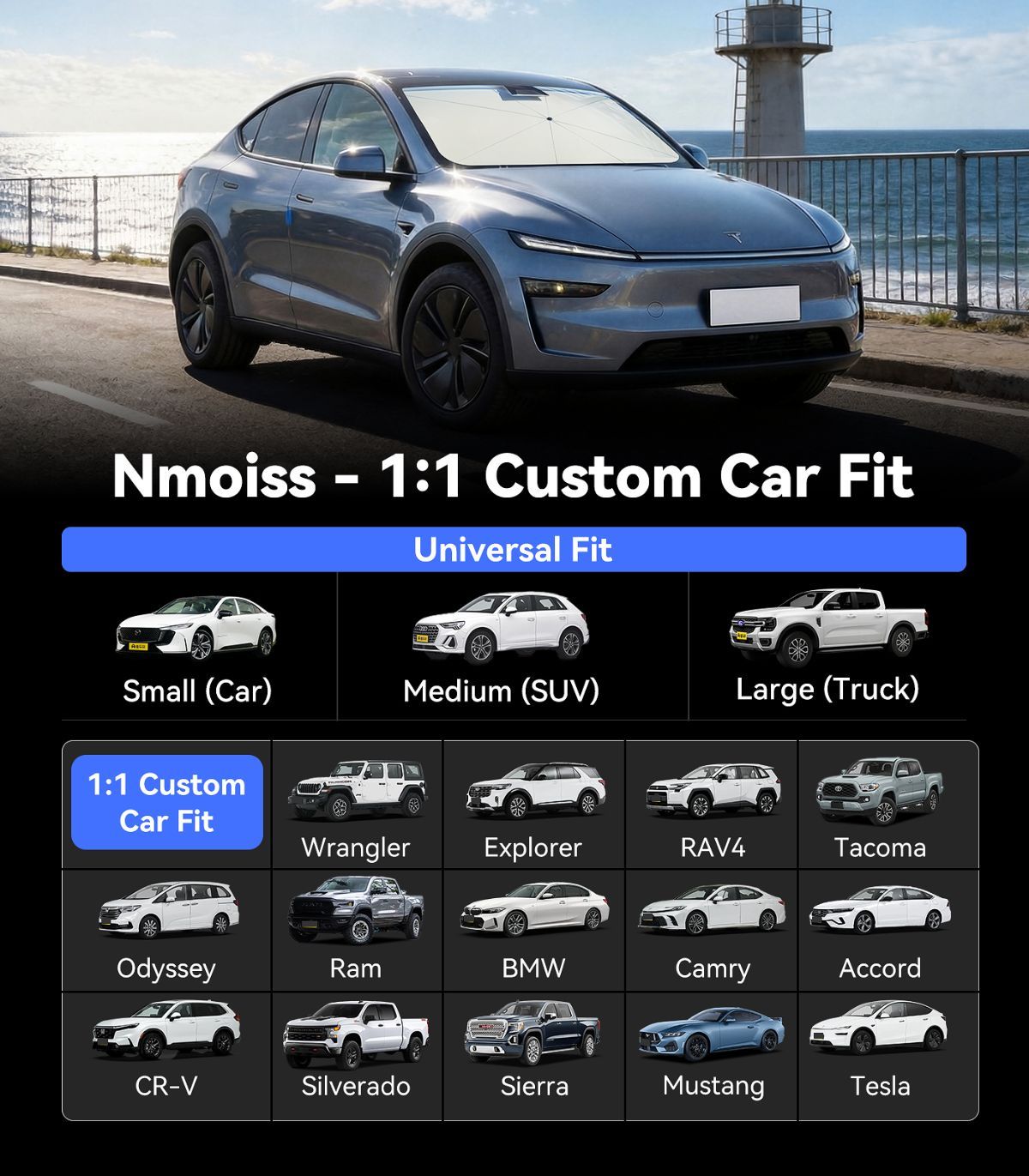 140*79cm Windshield Sun Shade Umbrella, [Vinyl Coating Heat Shield] Protect Car from Sun Rays & Heat Damage Keep Cool and Protect Interior, Spring Structure Edge, Standard Small