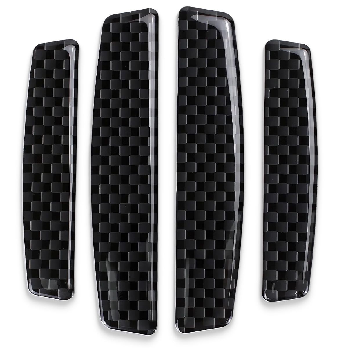 4PCS Universal Car Side Door Edge Guards Protector Real Carbon Fiber Door Edge Guard Protector Trim Molding Crash Scratch Protector Bumper Guard Protector Sticker Anti-Collision Strips - Black - Size 4PCS