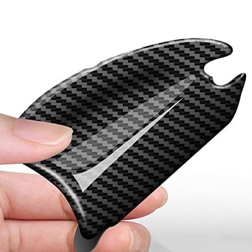 TPU Carbon Fiber Like Car Door Handle Cup Protective Sticker-8 PCS | Auto Door Paint Guard Car Door Cup Scratch Protection Films Universal Door Handle Cups Protective Pad