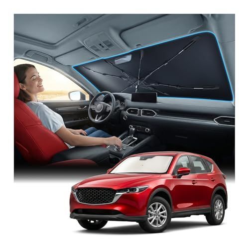 150*85cm Windshield Sun Shade Umbrella, [Vinyl Coating Heat Shield] Protect Car from Sun Rays & Heat Damage Keep Cool and Protect Interior, Spring Structure Edge, Standard Medium
