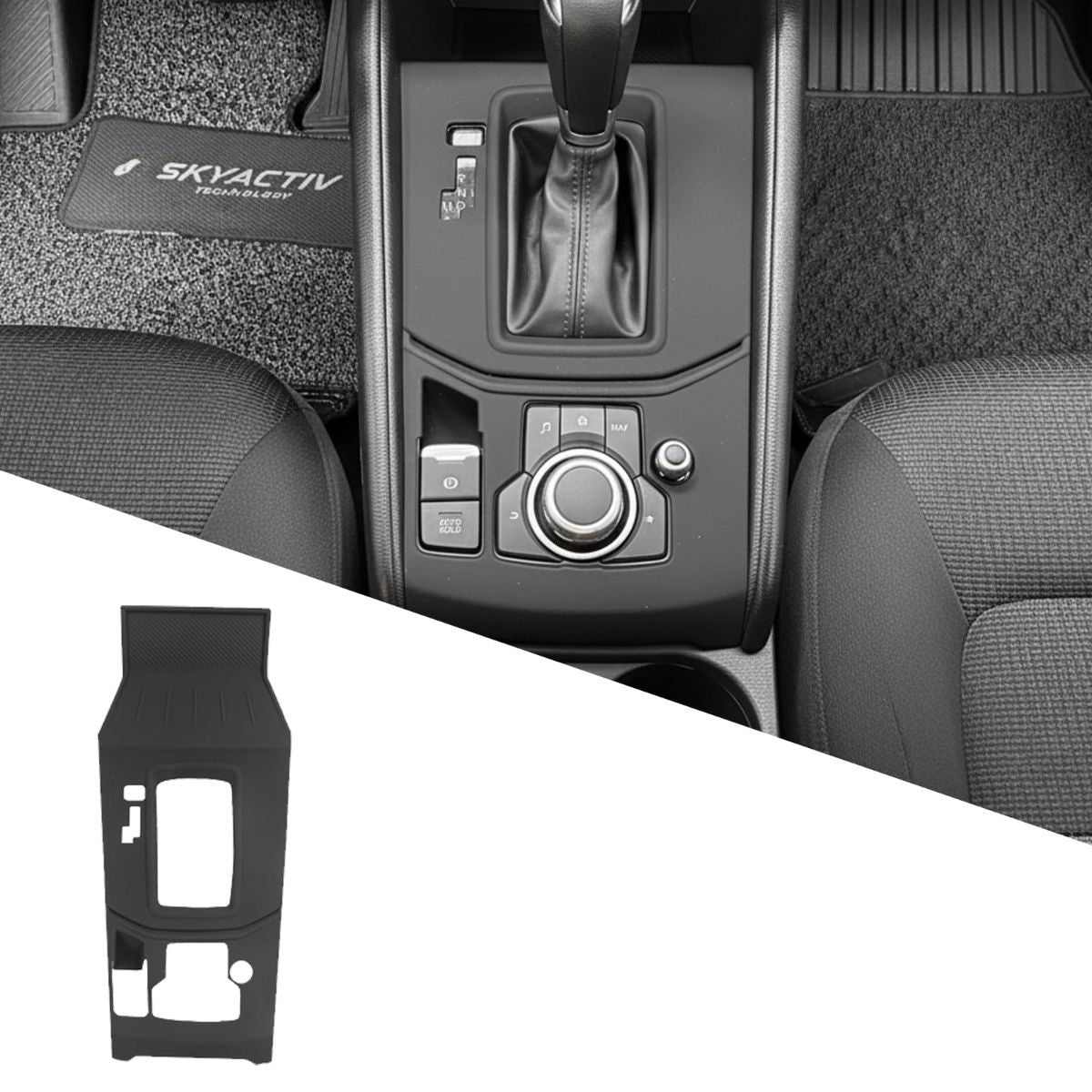 Gearshift Panel Pad for Mazda CX-5 2017-2025 Silicone | Waterproof Central Control Interior Accessories One Button - Red - Size One Button