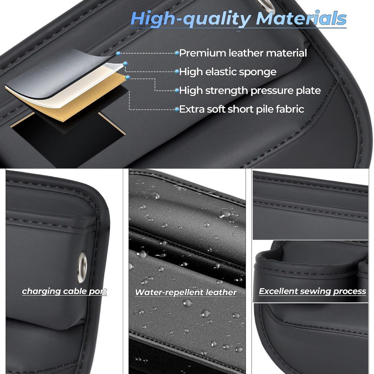 Anti-Drop Car Seat Gap Filler Organizer, Premium Leather Console Organizer, Easy Access to Phone/Keys, Universal Fit for Car SUV Truck Multi-Purpose Essentials Organizer - Red - Size 2PCS