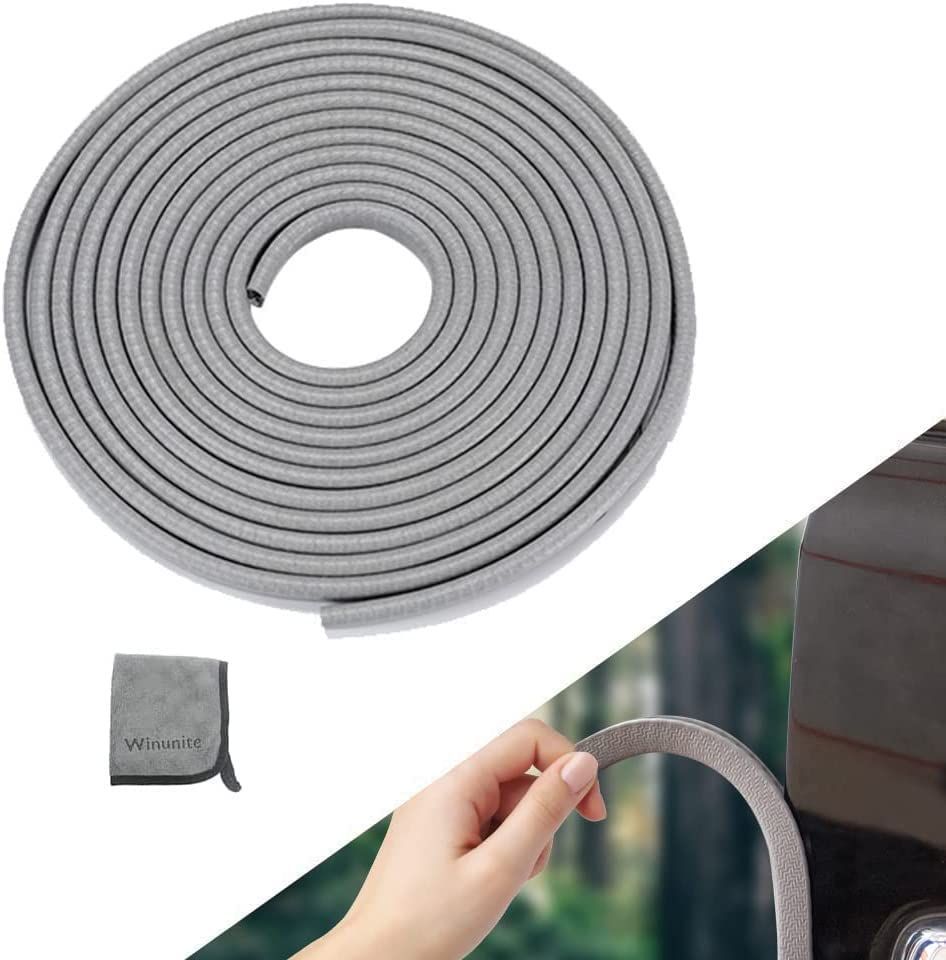 32.8ft No Glue Car Door Edge Guards Black | Reduces parking lot door dings, U-shaped rubber, fits sedans trucks SUVs, fade-resistant, protect against paint chips - Gray - Size 32.8ft