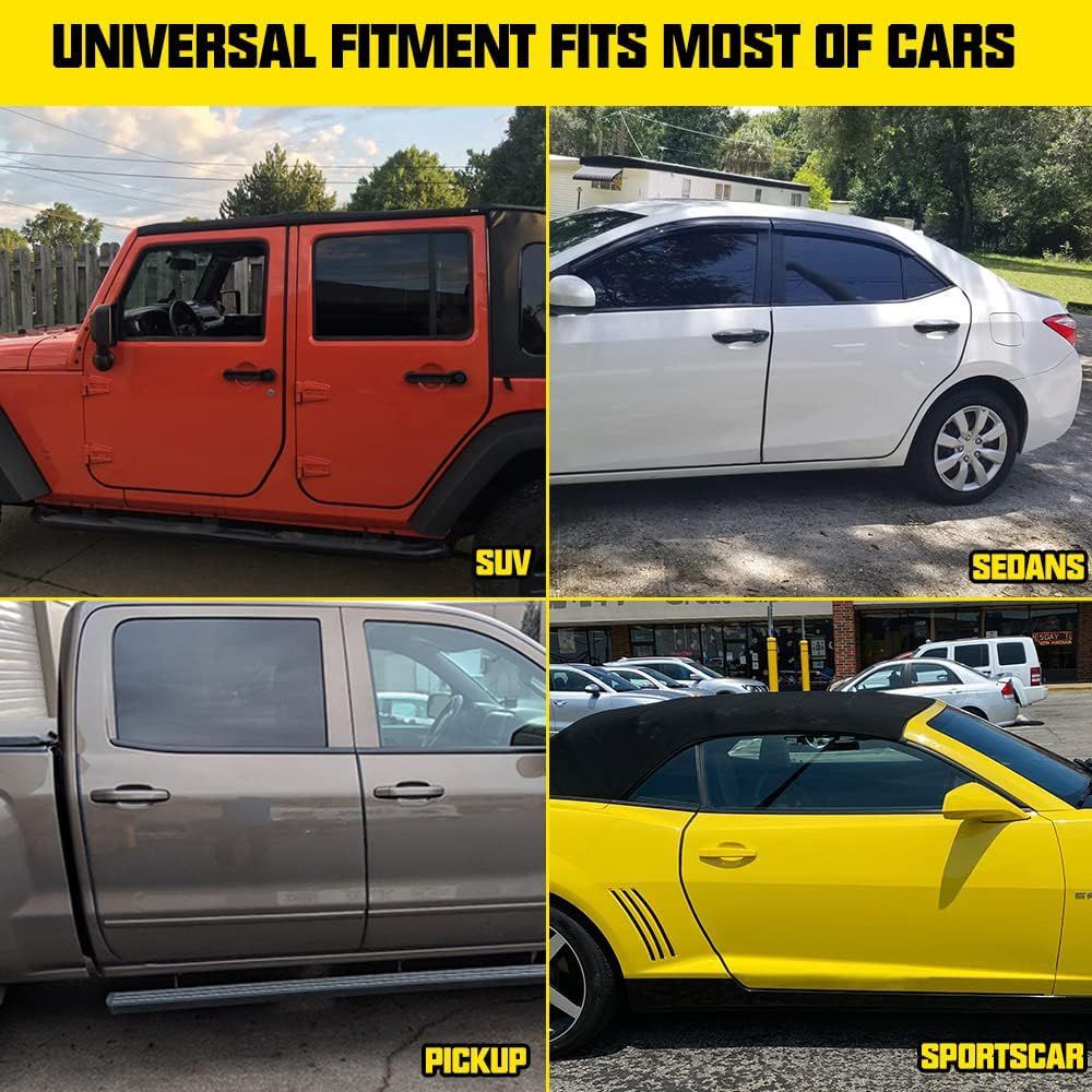 16.4ft No Glue Car Door Edge Guards Black | Reduces parking lot door dings, U-shaped rubber, fits sedans trucks SUVs, fade-resistant, protect against paint chips - White - Size 16.4ft